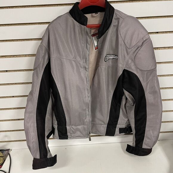 First Gear Men's Motorcycle Jacket Gray Padded Hypertex Vented Mesh Size XL - LN - Picture 1 of 5